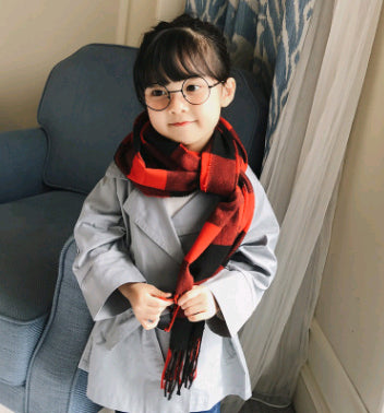 Boy, girl, scarf, bib, baby, cashmere, plaid scarf